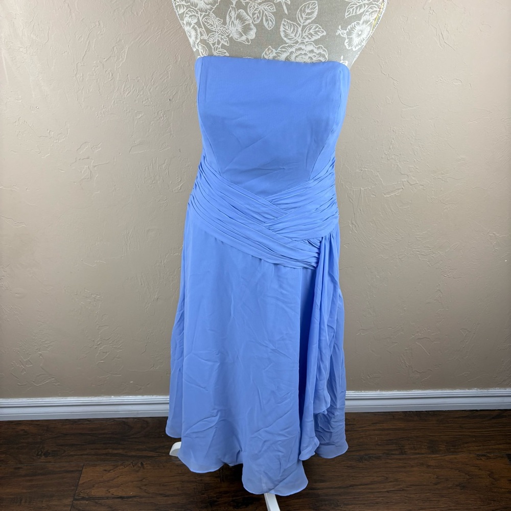 NWT B2 Sky Blue Strapless Dress Short Bridesmaid Wedding Party Prom size 12